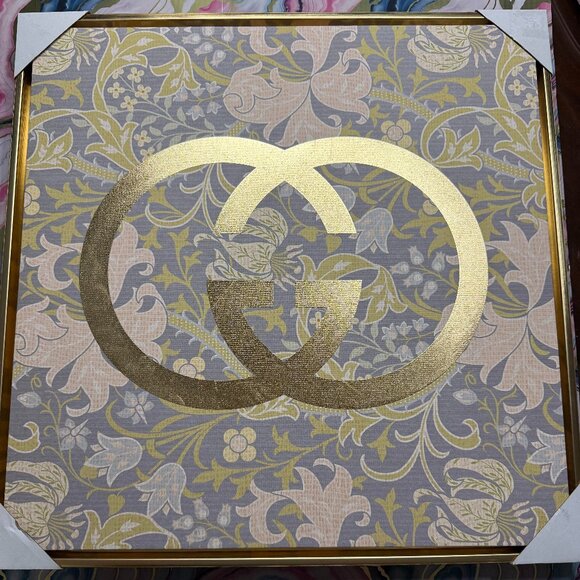 Luxe Logo 4 Piece Wall Art - LV, CC, GG, and Prada - Picture 1 of 4